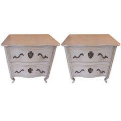 Pair of French Vintage Two Drawer Night Tables Stands 11