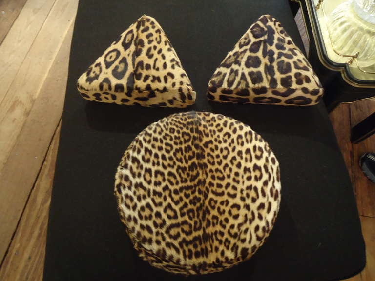 Vintage Authentic Leopard Custom Trio of Pillows