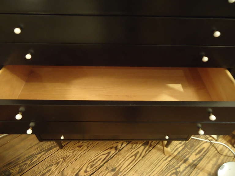 American of Martinsville Black Lacquer High Commode 1