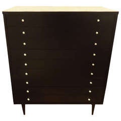 American of Martinsville Black Lacquer High Commode