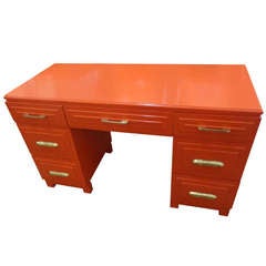 Smashing Hermes Orange Laquered Desk