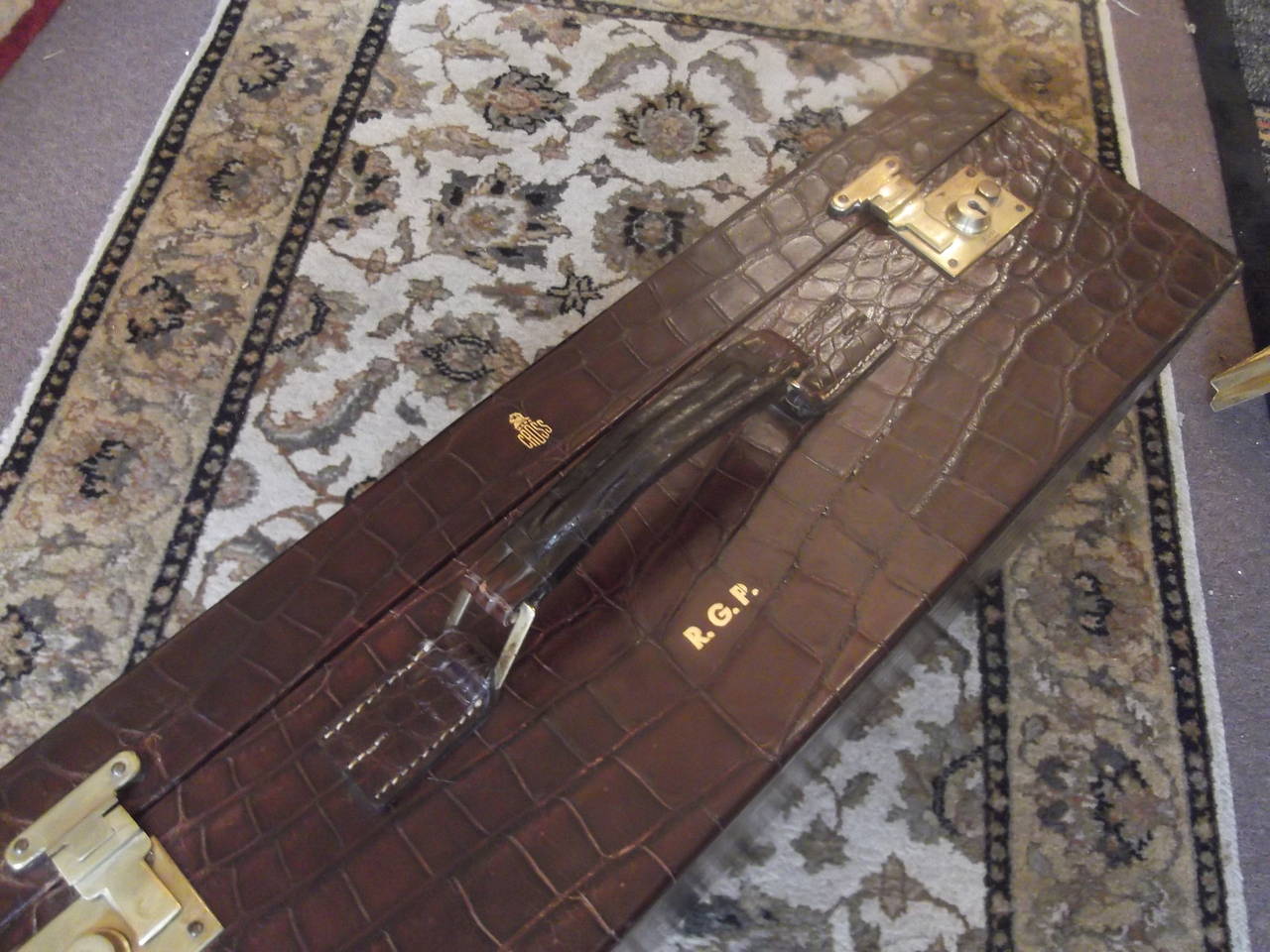 Luxurious Mark Cross Alligator Suitcase 1