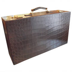 Luxurious Mark Cross Alligator Suitcase