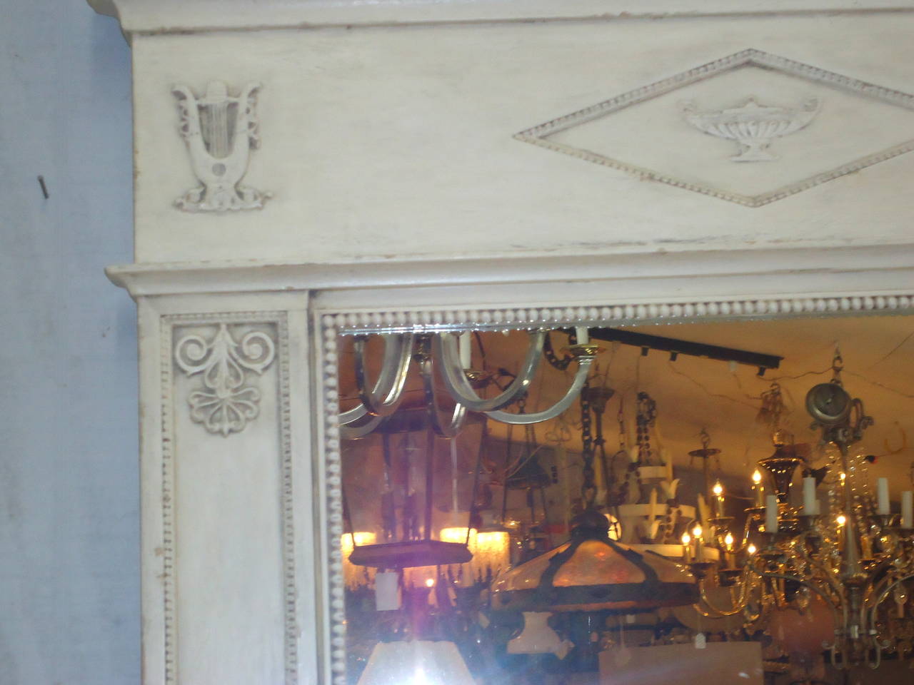 Romantic Directoire French Trumeau Mirror In Excellent Condition In Hopewell, NJ