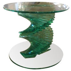 Vintage Midcentury glass endtable