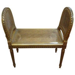 19th century Gilded and Caned French Bench