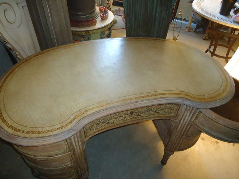 Gilt Romantic French Kidney Shaped Louis XVI Desk