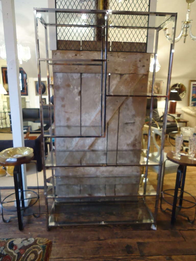 Chrome Milo Baughman Style Etagere