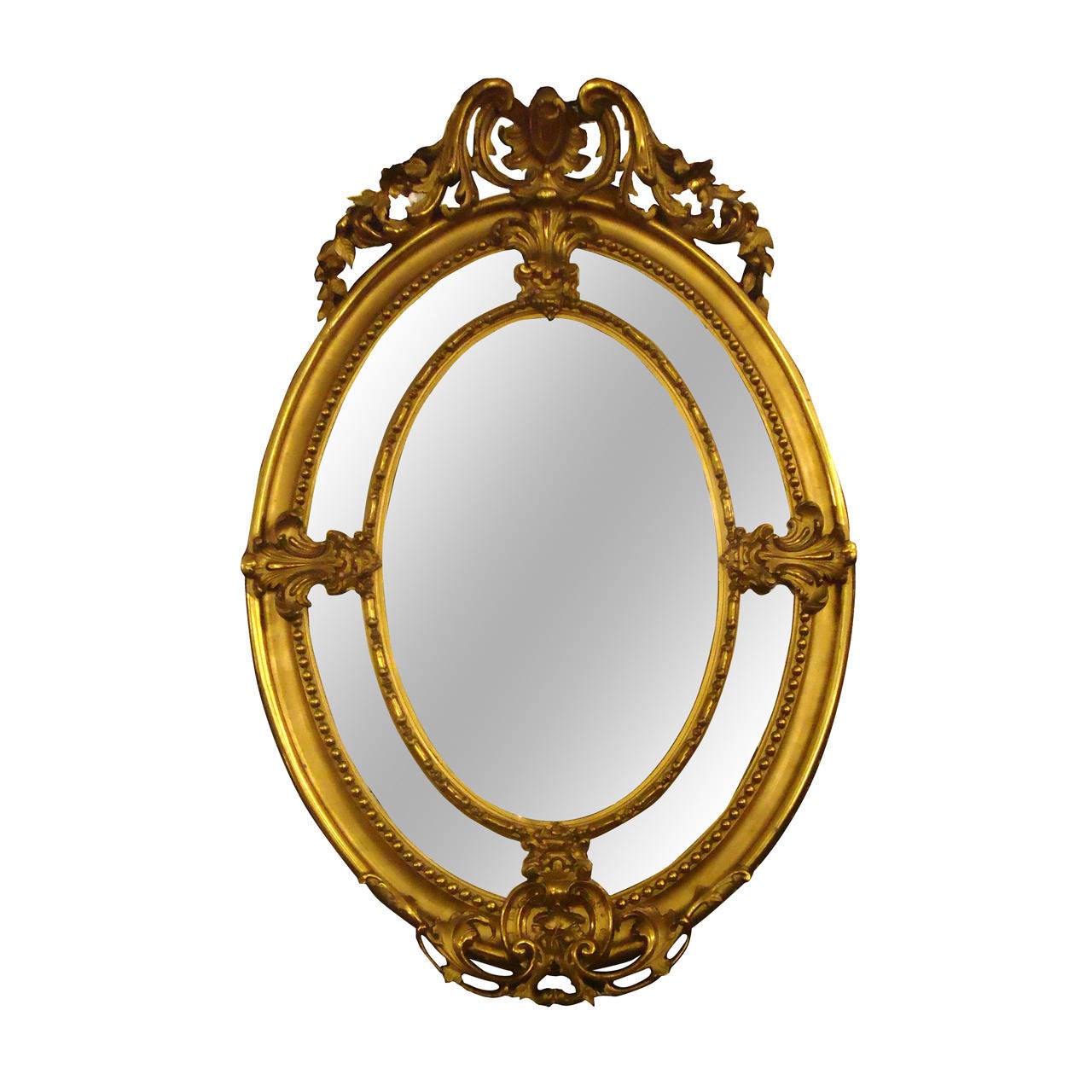 Magnificent French Rococo Large Oval Mirror at 1stdibs