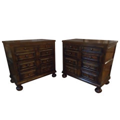 Pair of Handsome Walnut Chests of Drawers