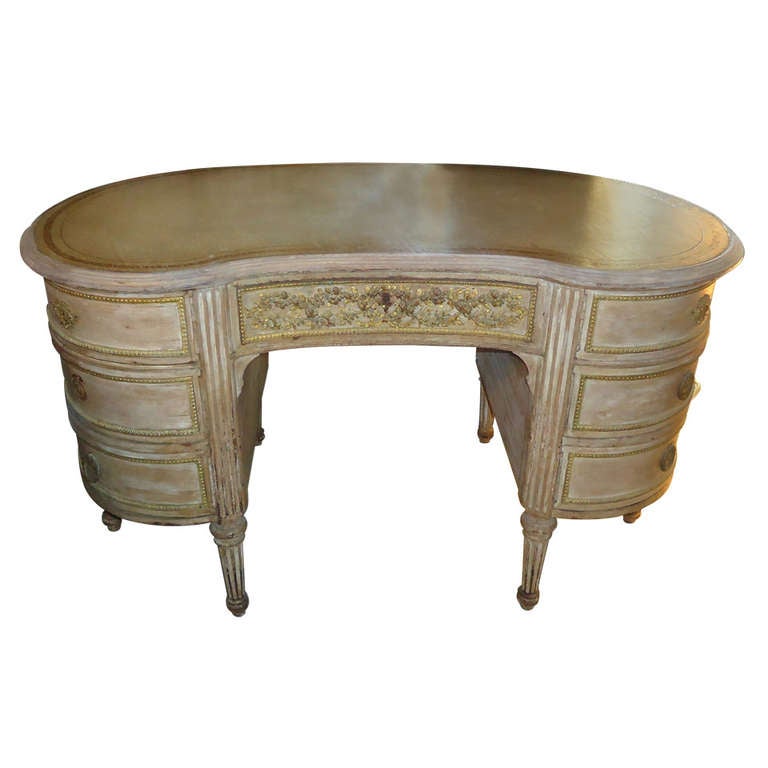 Romantic French Kidney Shaped Louis XVI Desk at 1stDibs
