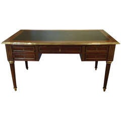 Vintage Louis XVI style Mahogany and Leather Writing Desk