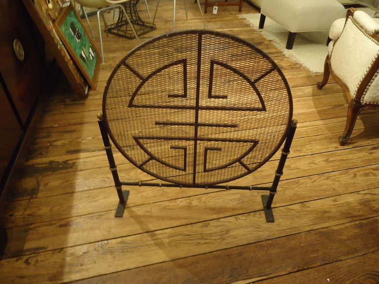 Midcentury Modern Mandala Motif Fireplace Screen