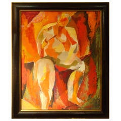 Oil Painting of Abstract Nude by Mae Bender
