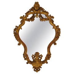 Lovely Antique Gilded Figural Mirror