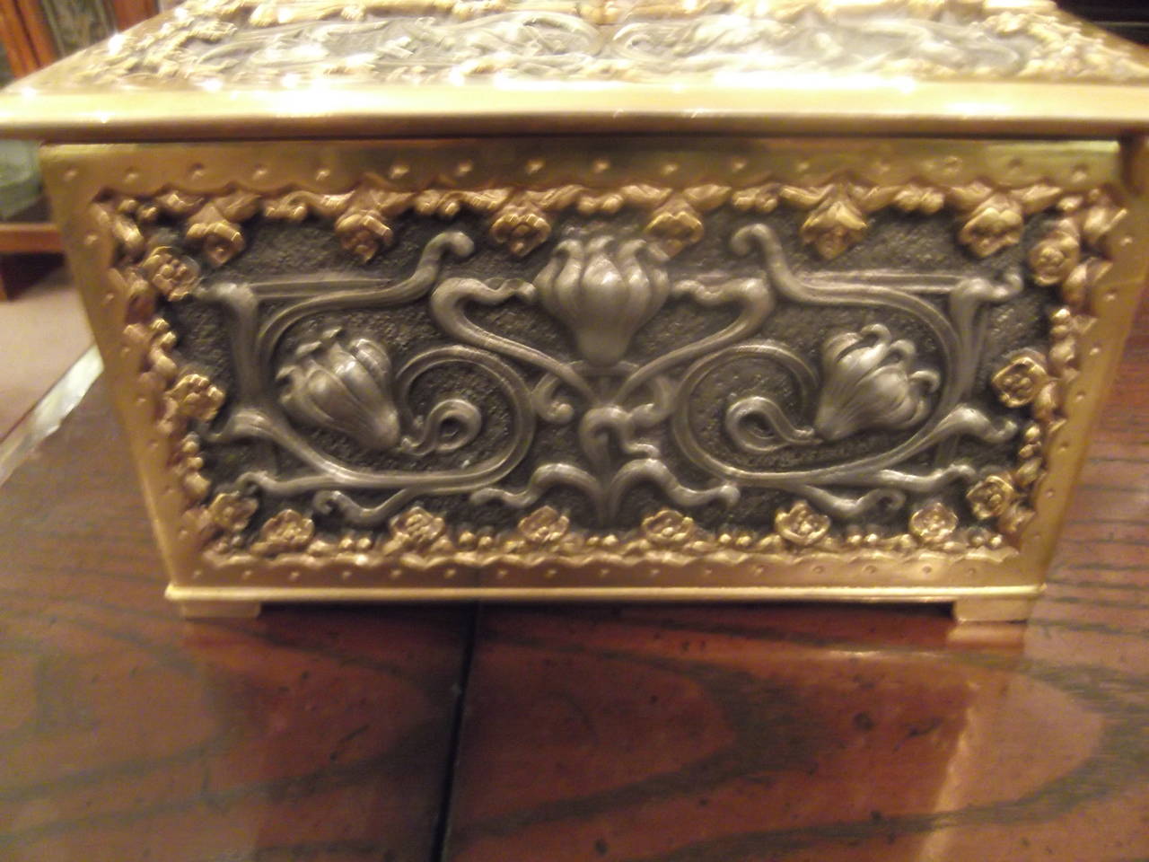Gorgeous Cast Bronze and Silvered Box 1