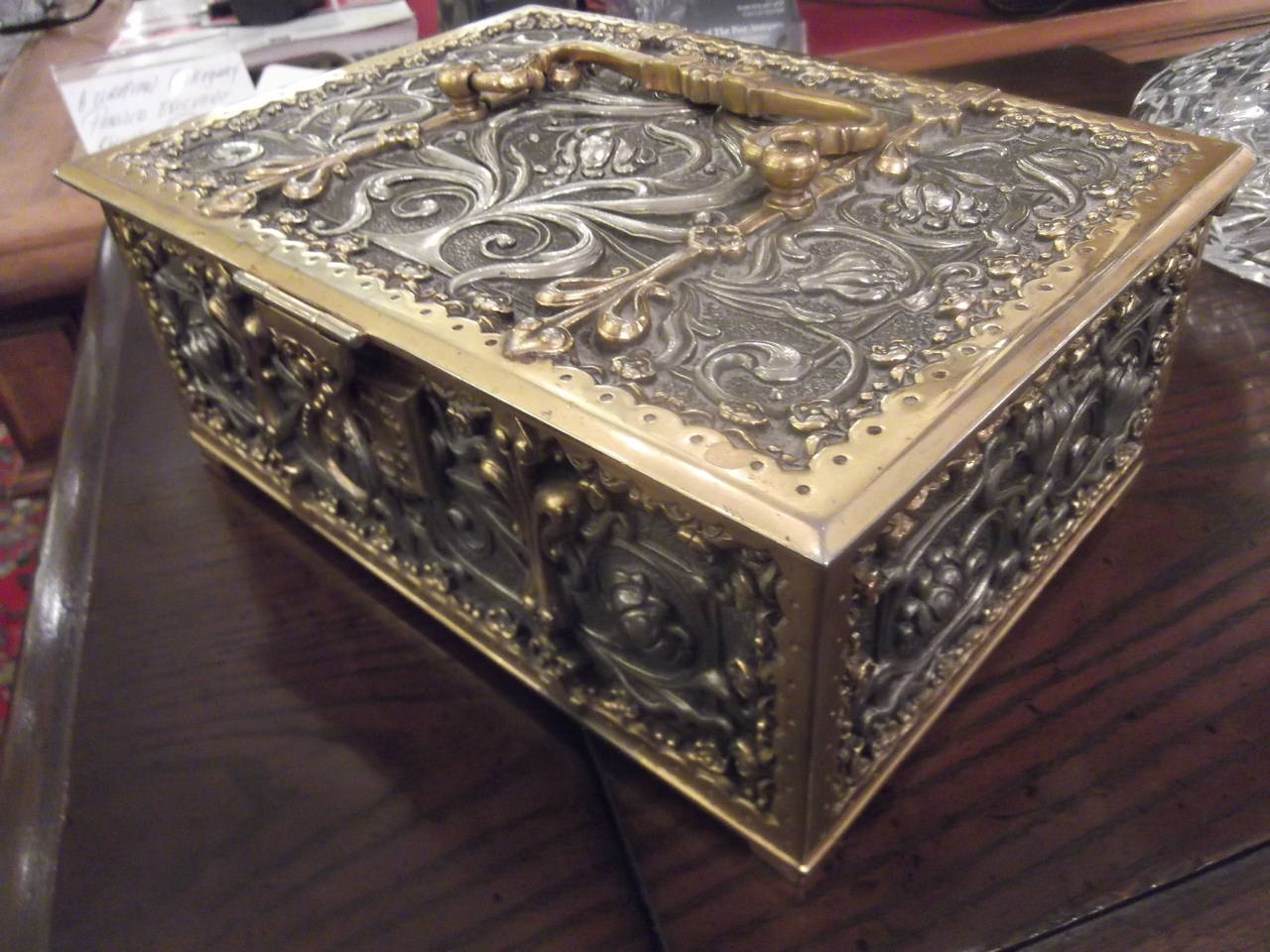 Gorgeous Cast Bronze and Silvered Box 5