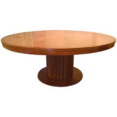 Large Custom Round Burled Birch Pedestal Table