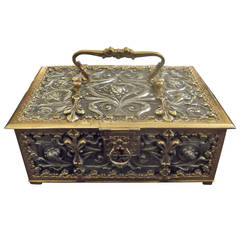 Antique Gorgeous Cast Bronze and Silvered Box