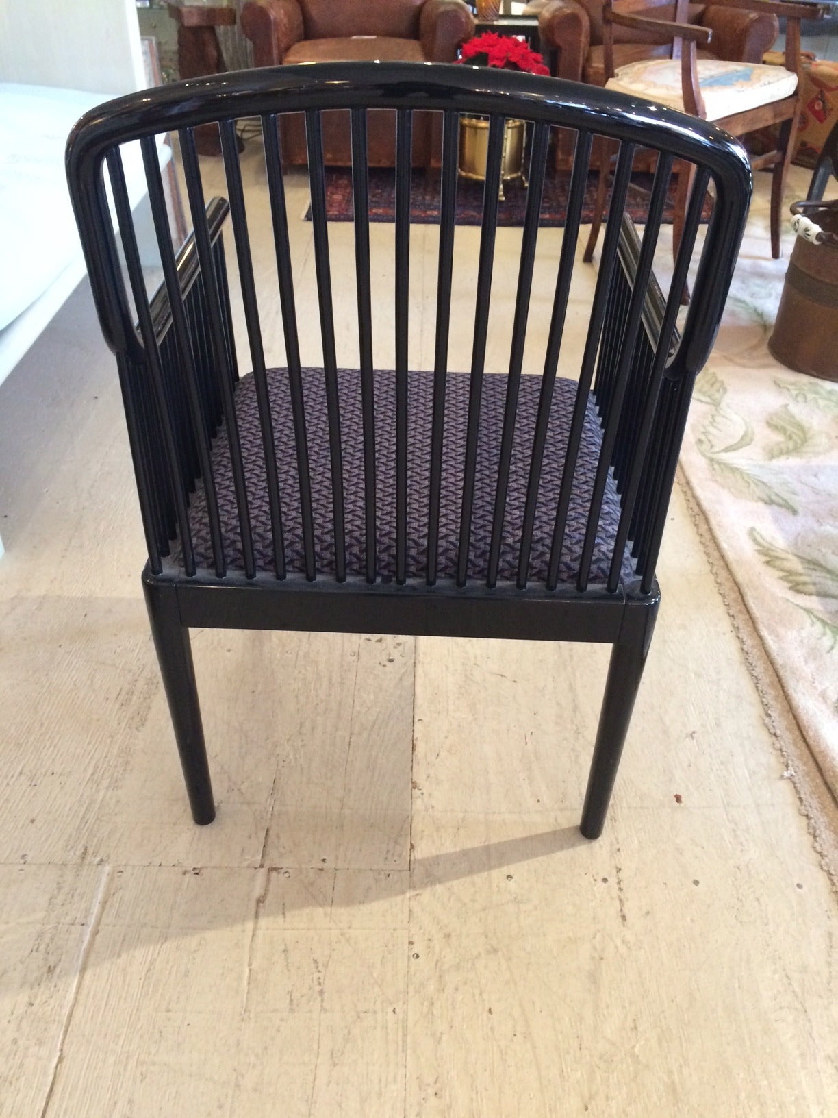 Set of Six Andover Black Laquer Armchairs by Stendig In Excellent Condition In Hopewell, NJ