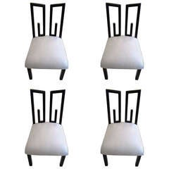 Four Stylish James Mont Dining Chairs