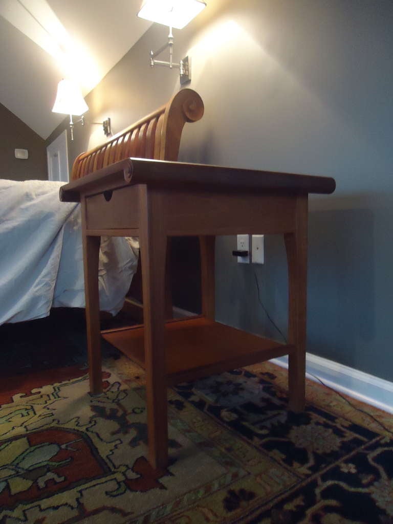 Custom Cherry Queen Sleigh Bed and Matching Night Tables 3