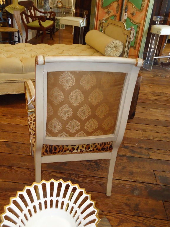Mid-20th Century Empire Wood and Gilt Sidechair