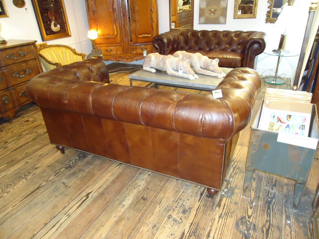 Small Leather Chesterfield Sofa 1
