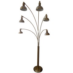 Italian Midcentury Modern Six Arm Arc Floor Lamp