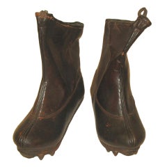 Antique Chinese Leather Ice Boots