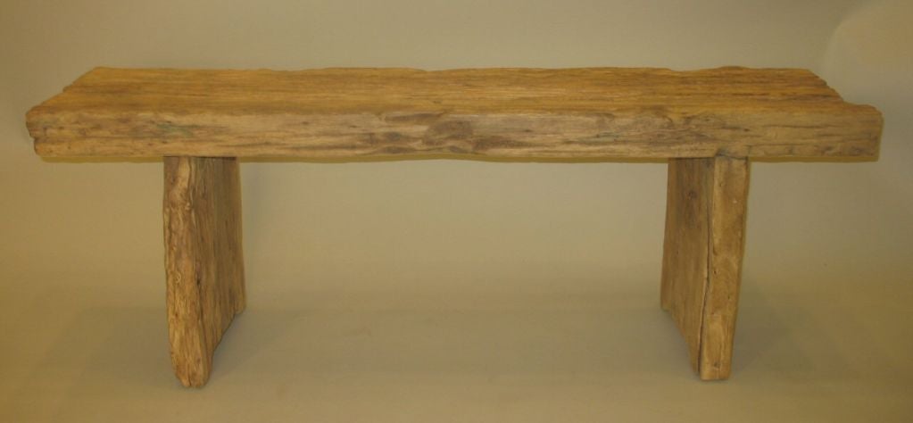 Rustic Elm Bench Made From Reclaimed Wood<br />
