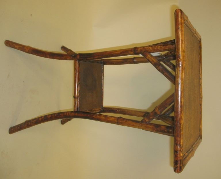 English Bamboo Side Table with Cane Top