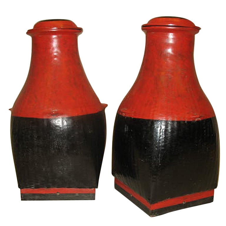 Lacquered Sticky Rice Container For Sale at 1stDibs
