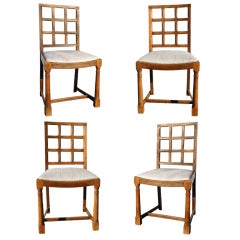 Set of Four Arts & Crafts Oak Side Chairs