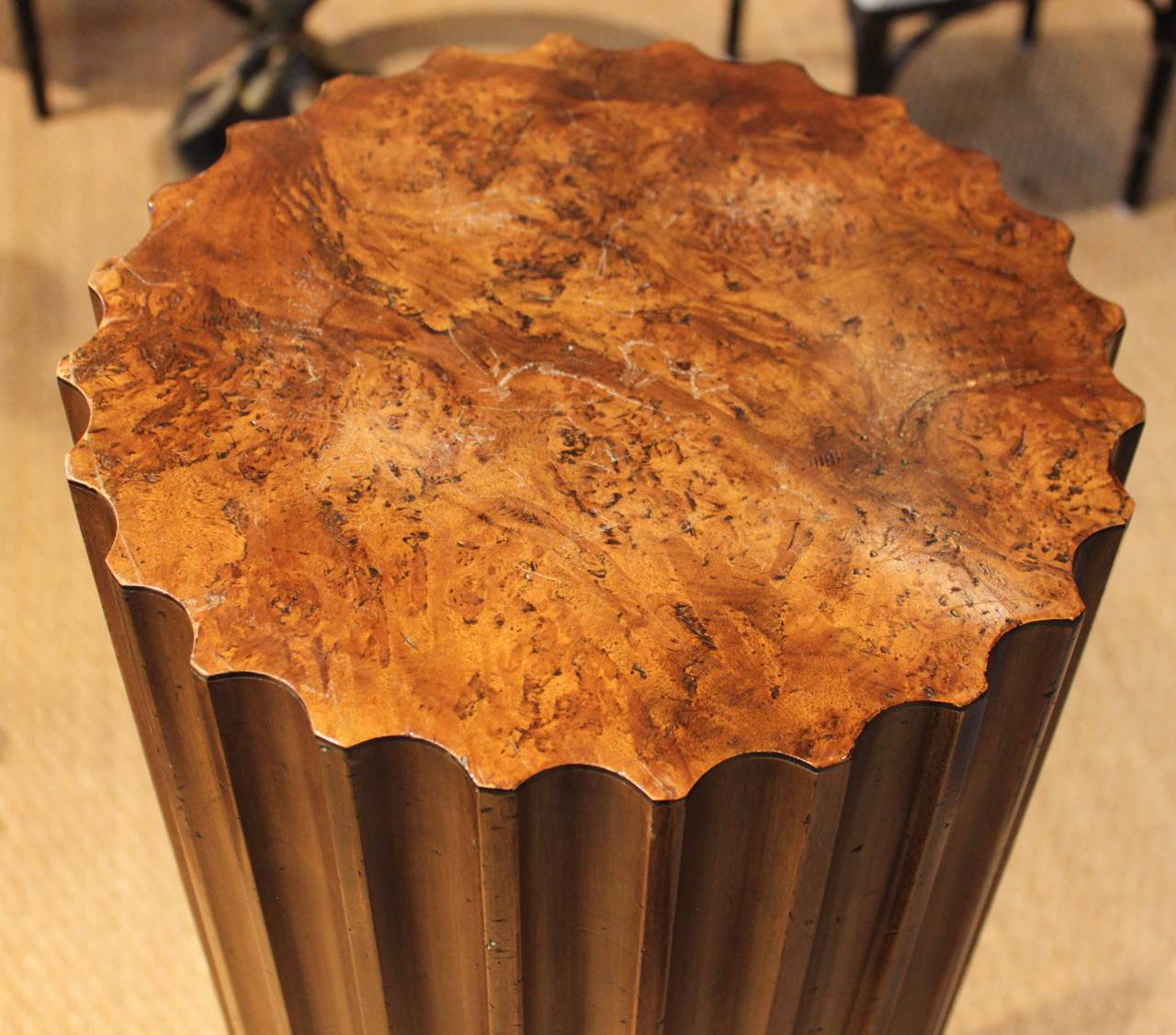 Classical Greek Fluted Wood Pedestal by John Widdicomb
