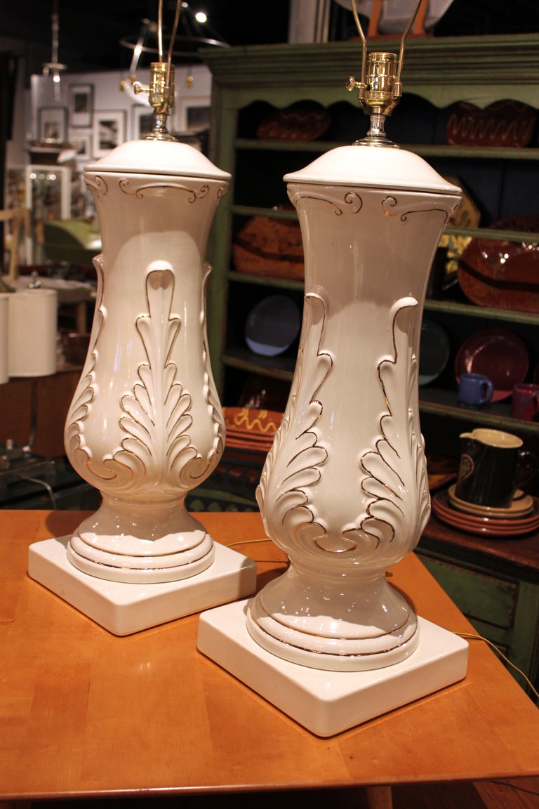 Pair of Large Porcelain Table Lamps
