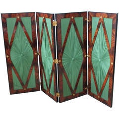 Neoclassical Screen Four Panels with Silk
