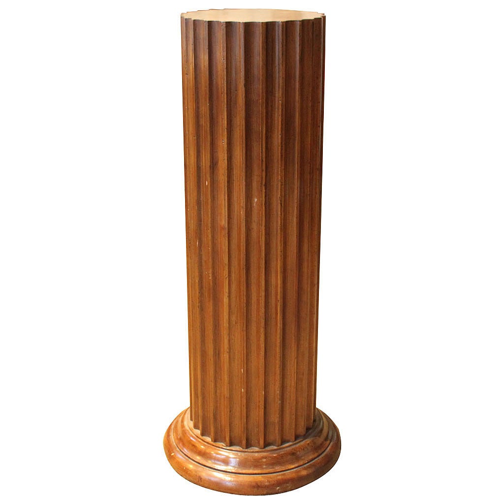 Fluted Wood Pedestal by John Widdicomb
