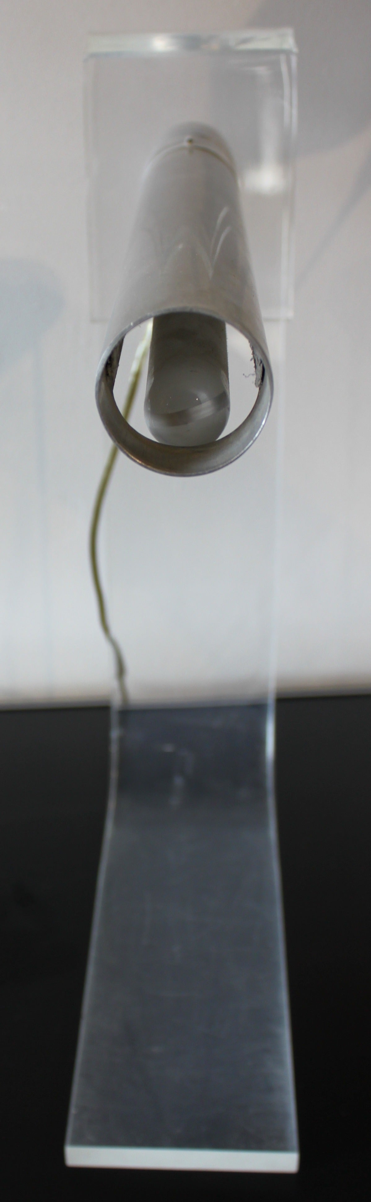 Aluminum and acrylic table lamp by Sonneman.