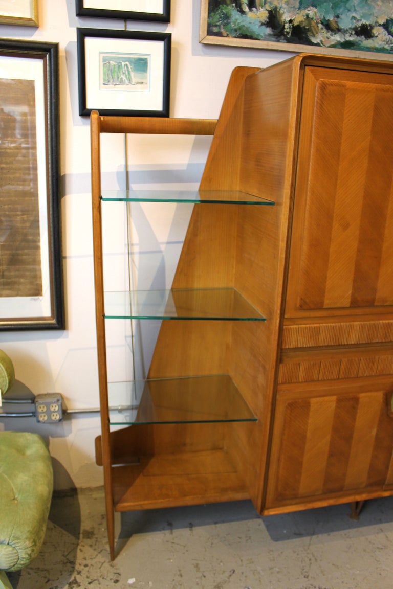 Stunning Mid-Century Italian Wall Unit Attributed to Dassi For Sale 3