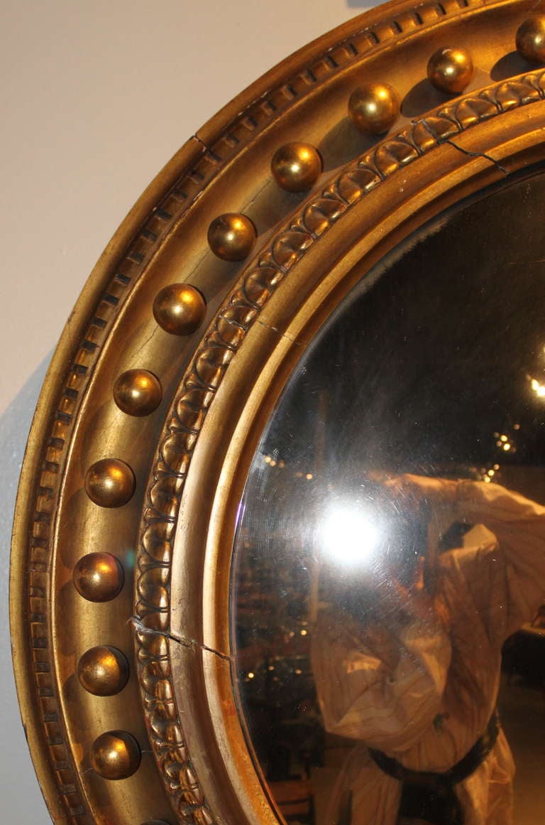 19th Century Period American Federal Convex Mirror