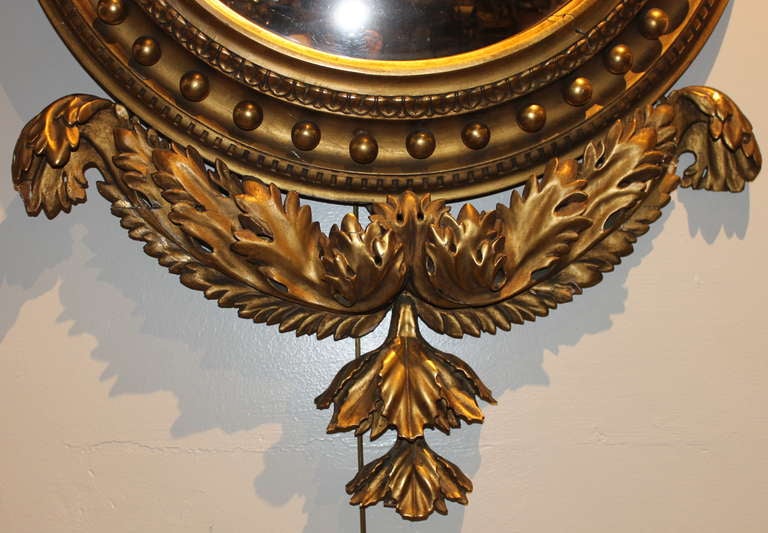 Period American Federal Convex Mirror In Good Condition In Hudson, NY