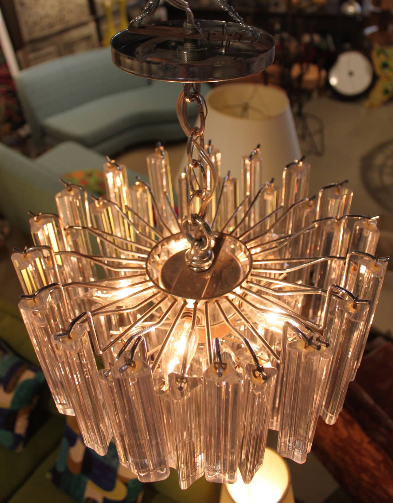 Modern Venini Crystal Chandelier