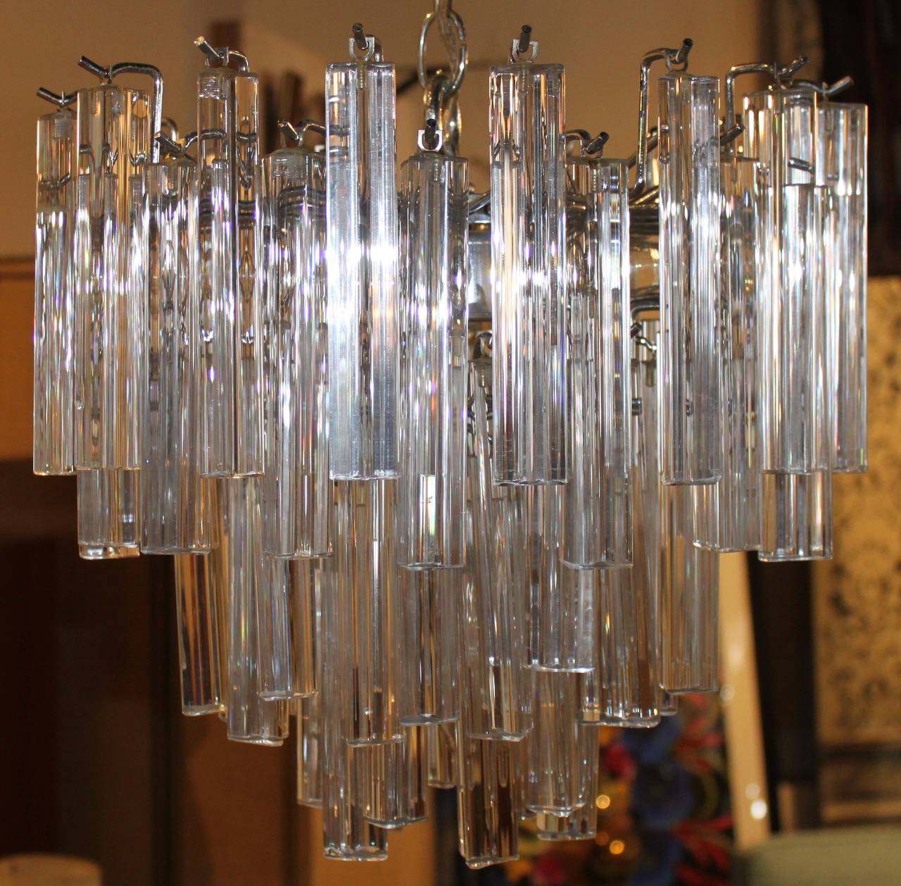 Vintage Venini Crystal Chandelier.
