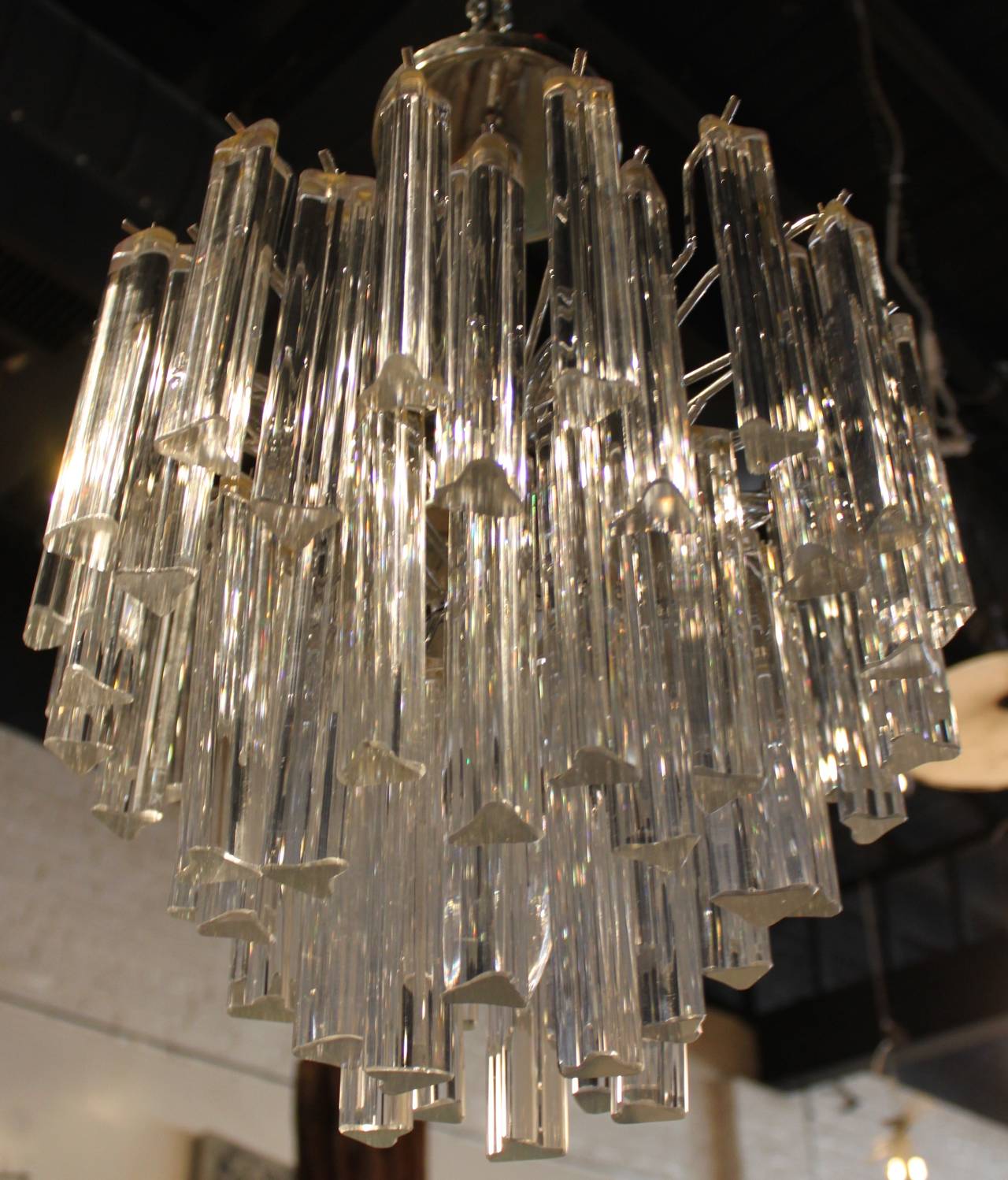 Venini Crystal Chandelier In Excellent Condition In Hudson, NY