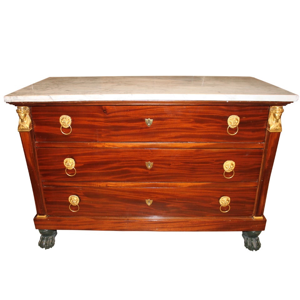 Fine French Empire Commode Bureau Chest