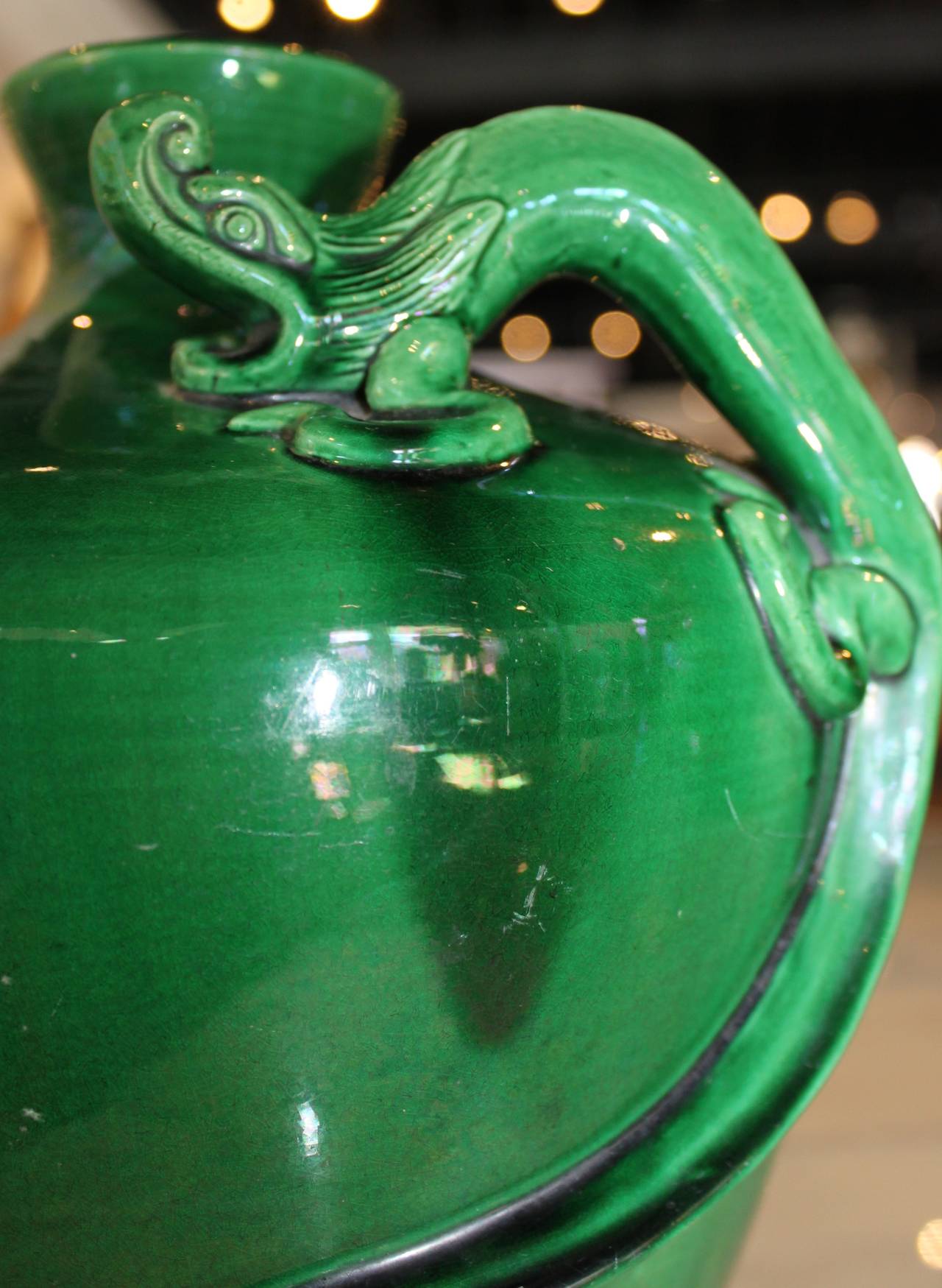 Awaji Ceramic Vase with Dragon 2