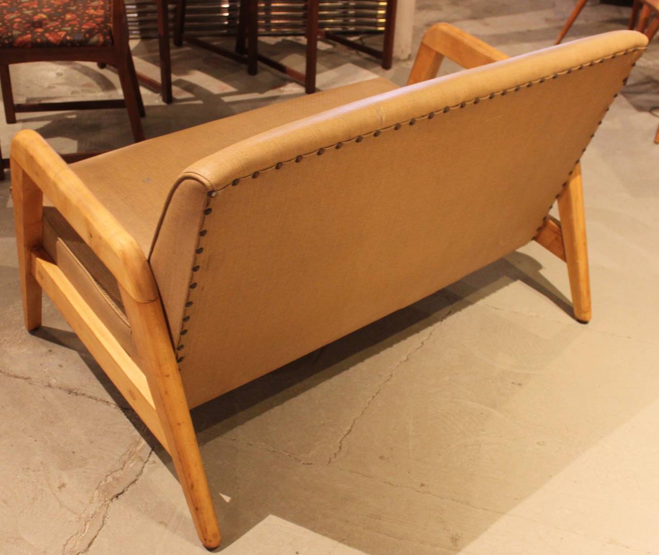 Mid-Century Modern Settee In Excellent Condition In Hudson, NY
