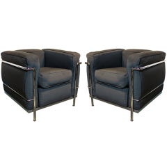 Pair of Le Corbusier LC2 Cube Chairs