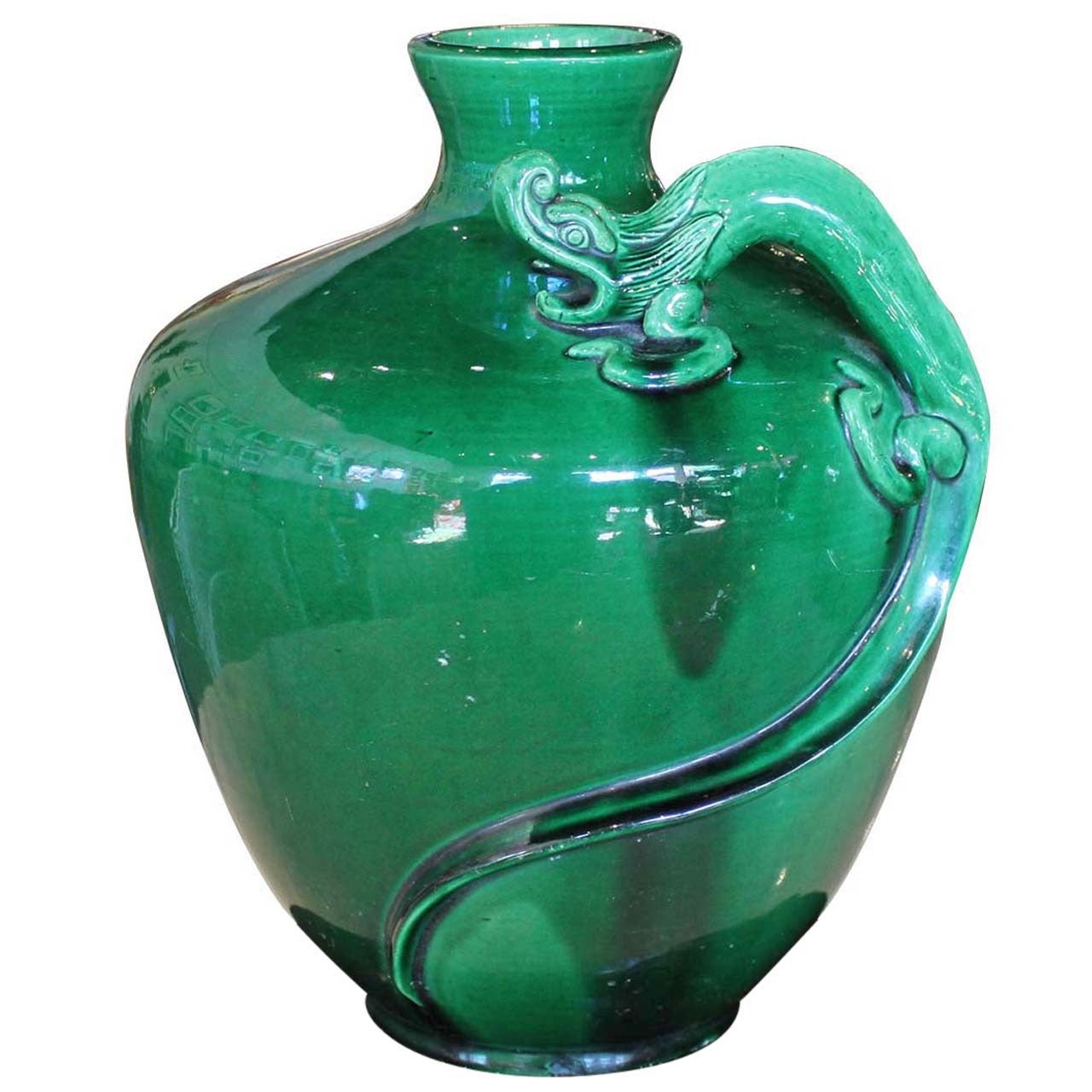 Awaji Ceramic Vase with Dragon